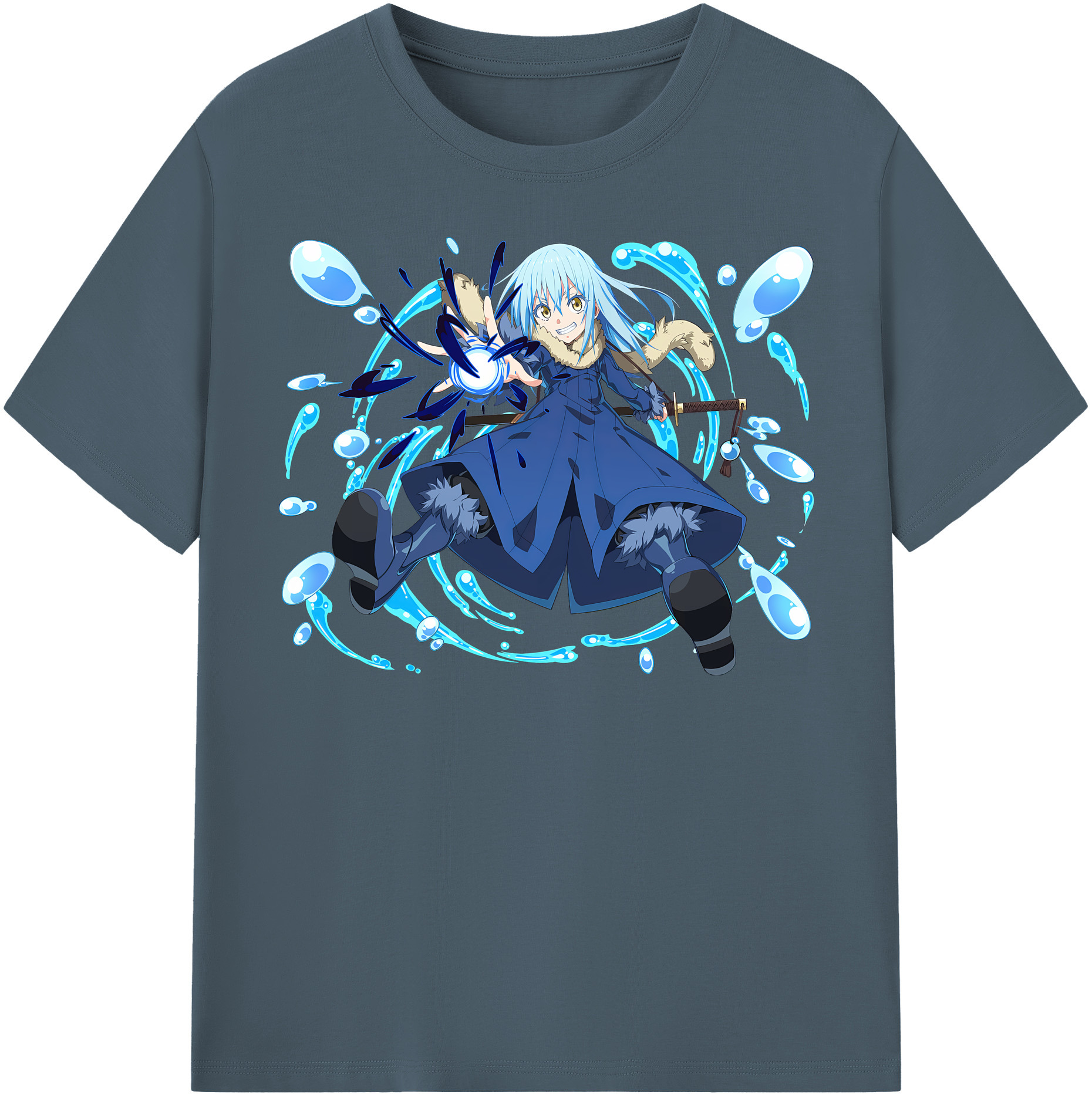 （画像用） 転スラ Regarding Reincarnated to Slime 綿100％半袖Tシャツ（フロントプリント）